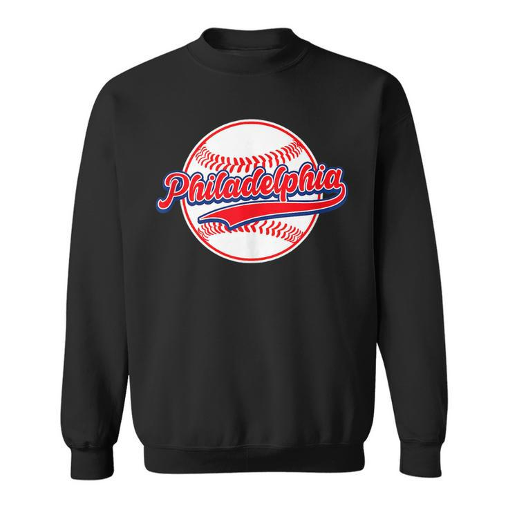 Vintage Distressed Philly Baseball Lovers Philly Fathers Day  Sweatshirt