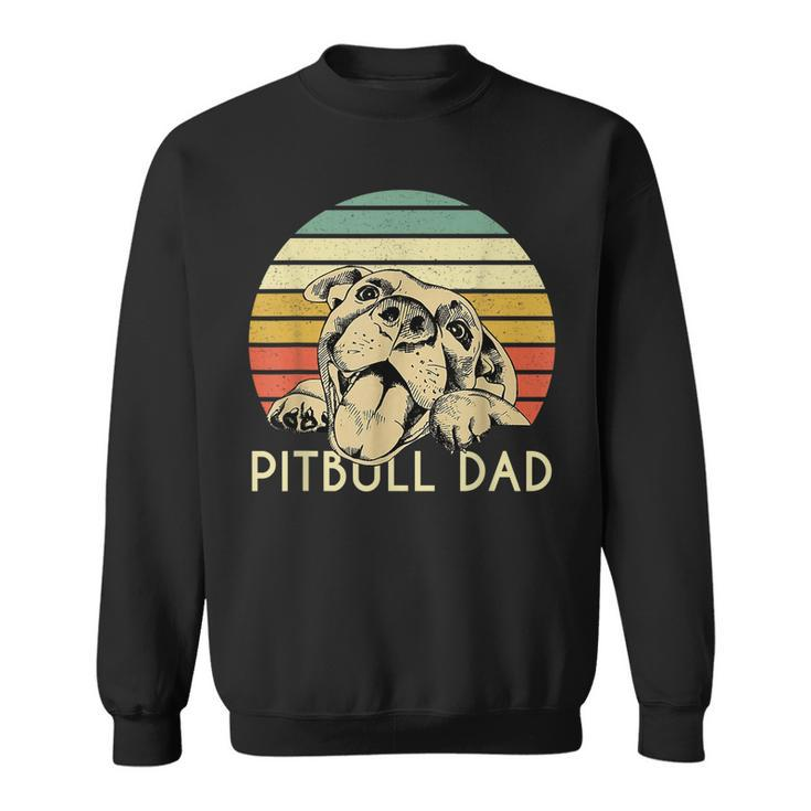 Vintage Dog Lover Gift Best Pit Bull Dad Ever Fathers Day Sweatshirt