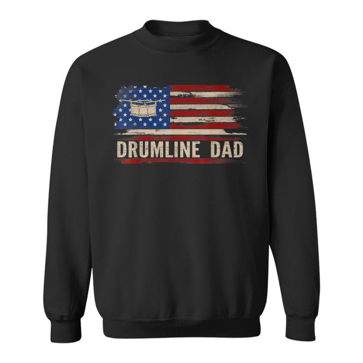 Vintage Drumline Dad American Usa Flag Music Gift  Sweatshirt