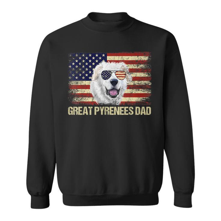 Vintage Great Pyrenees Dad American Flag Usa 4Th Of July  Sweatshirt