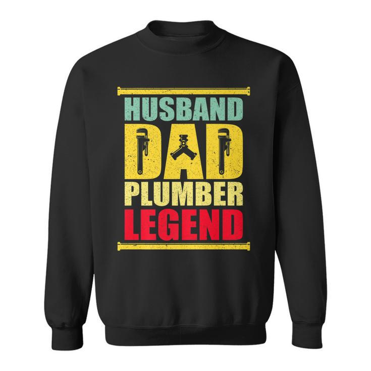 Vintage Husband Dad Plumber Legend   Sweatshirt