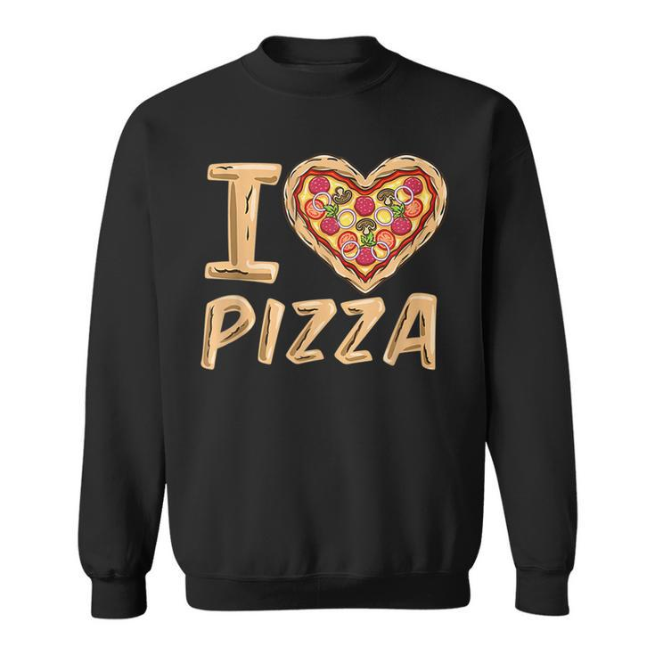Vintage I Love Pizza Love Eating Pizza Heart Shaped Pizza  Sweatshirt