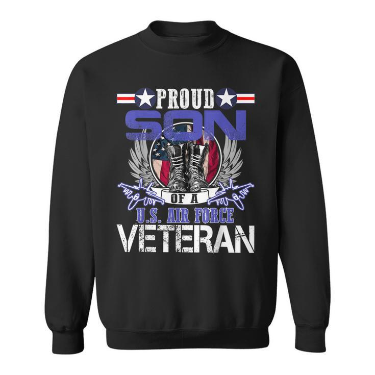 Vintage Proud Son Of A US Air Force Veteran Gift Mom Dad  Sweatshirt