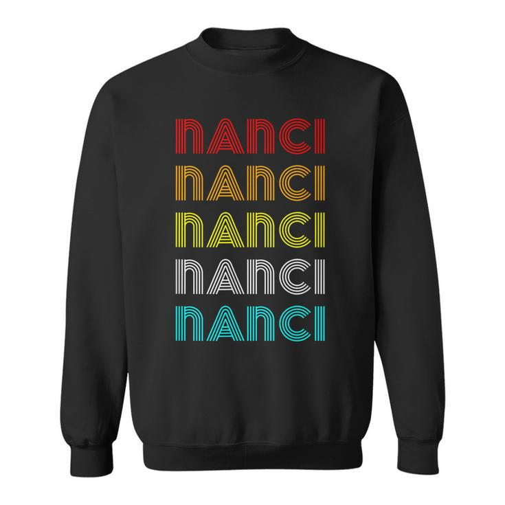 Vintage Retro Nanci Repeat Font 60S 70S Classic Novelty  Sweatshirt