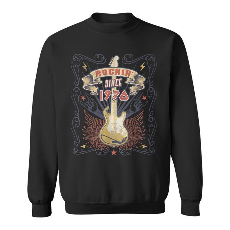 Vintage Rock Music Lover Rockin Since 1970 53Rd Birthday  Sweatshirt