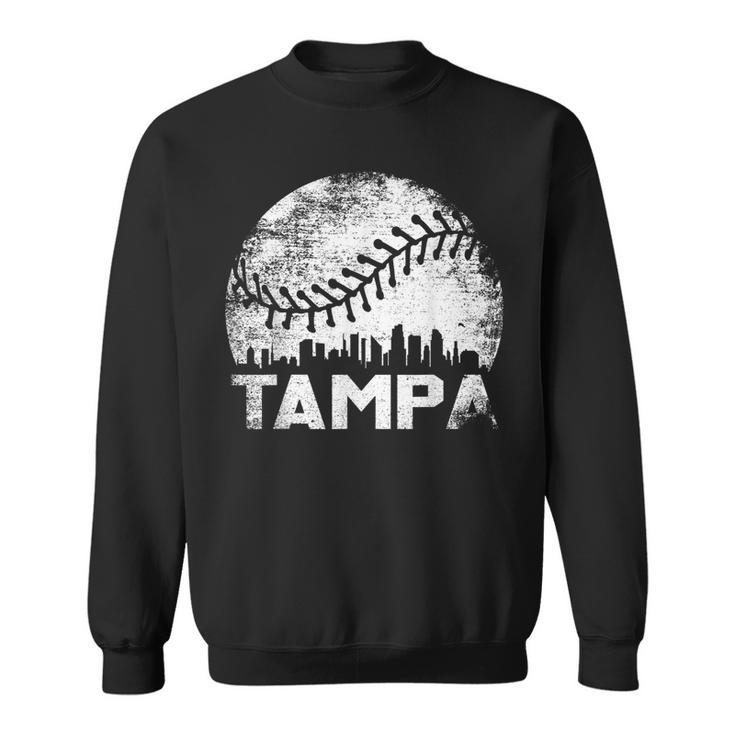 Vintage Tampa Baseball Florida Skyline Apparel Souvenir Men  Sweatshirt