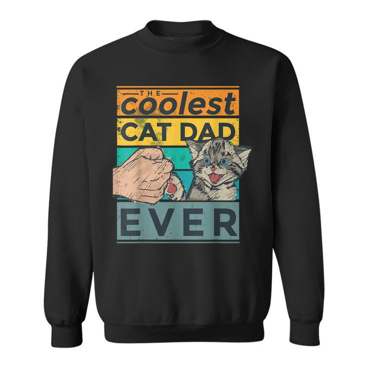 Vintage The Coolest Cat Dad Ever Funny Dad Jokes Sweatshirt
