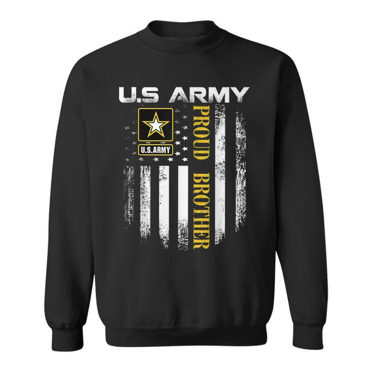 Vintage US Army Proud Brother With American Flag Gift  Sweatshirt