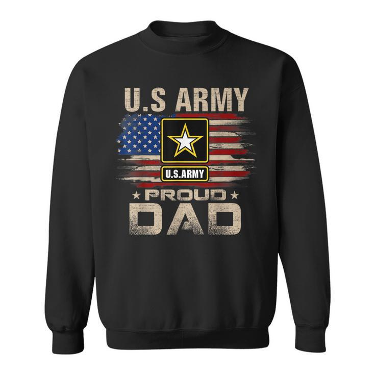 Vintage US Army Proud Dad With American Flag  Sweatshirt