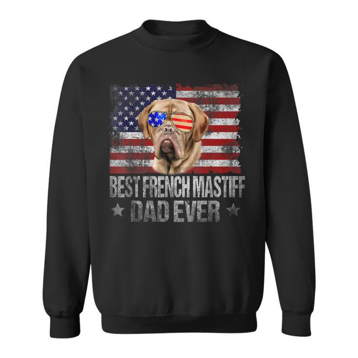 Vintage Usa Best French Mastiff Dad Ever American Flag Gift  Sweatshirt