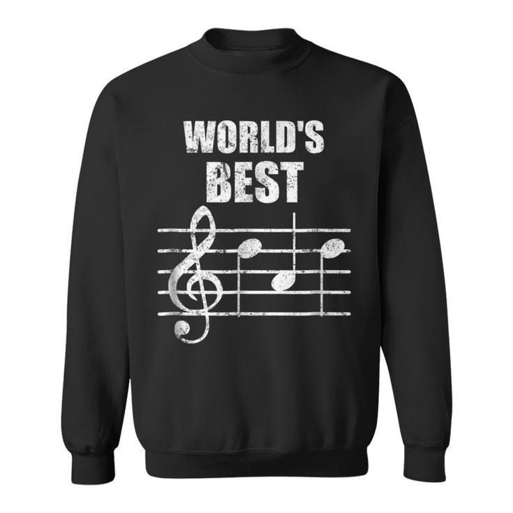 Vintage Worlds Best Dad Treble Clef Musician Funny Sweatshirt