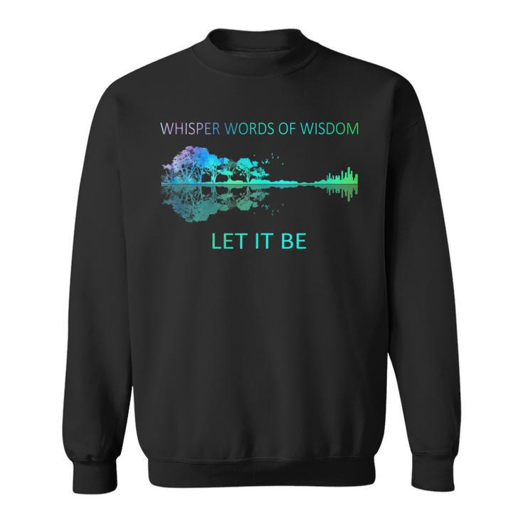 Watercolor Tree Sky There Will Be An Answer Let-It Be Guitar  Sweatshirt