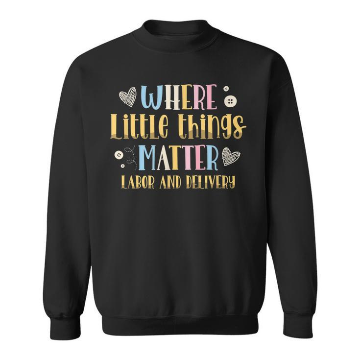 Where Little Things Matter Labor And Delivery Nurse  Sweatshirt