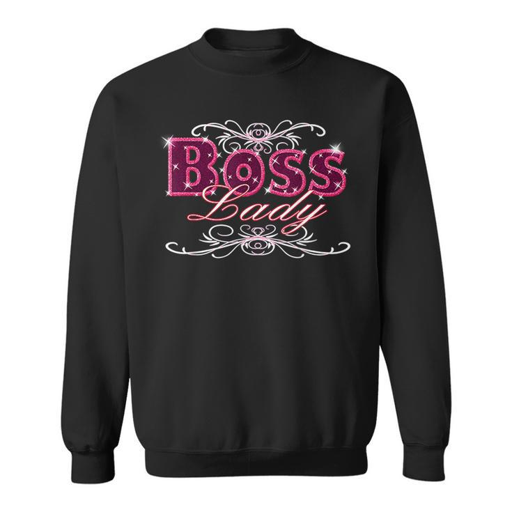 Womens Cute Boss Lady Bling Decorative Men Women Sweatshirt Graphic Print Unisex