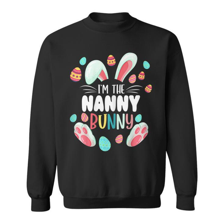 Womens Im The Nanny Bunny Cute Matching Family Easter Party  Sweatshirt