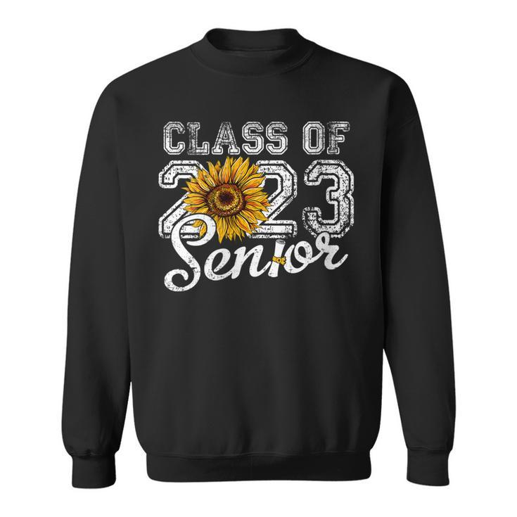 Womens Sunflower Senior Mom 23 Graduation Senior 23 Class Of 2023  Sweatshirt