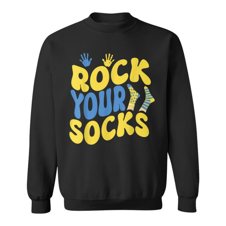 World Down Syndrome Day T  Rock Your Socks Groovy  Sweatshirt