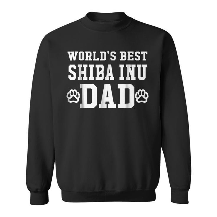 Worlds Best Shiba Inu Dad Dog Lover Pawprint Sweatshirt