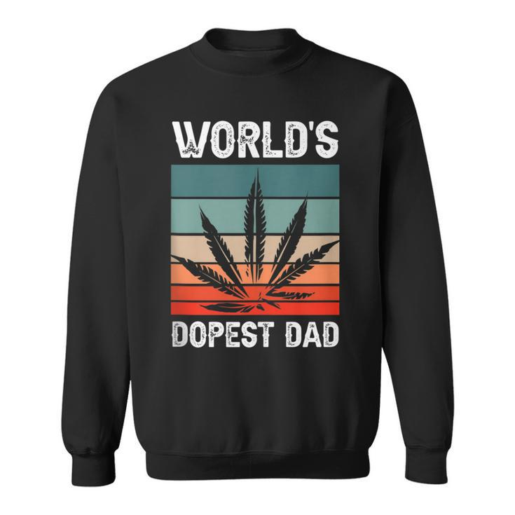 Worlds Dopest Dad Marijuana Cannabis Weed Vintage  Sweatshirt