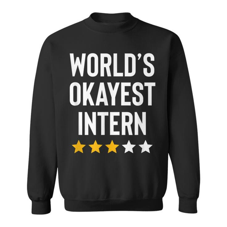 Worlds Okayest Intern Funny Birthday Christmas Gag Gift Men Women Sweatshirt Graphic Print Unisex