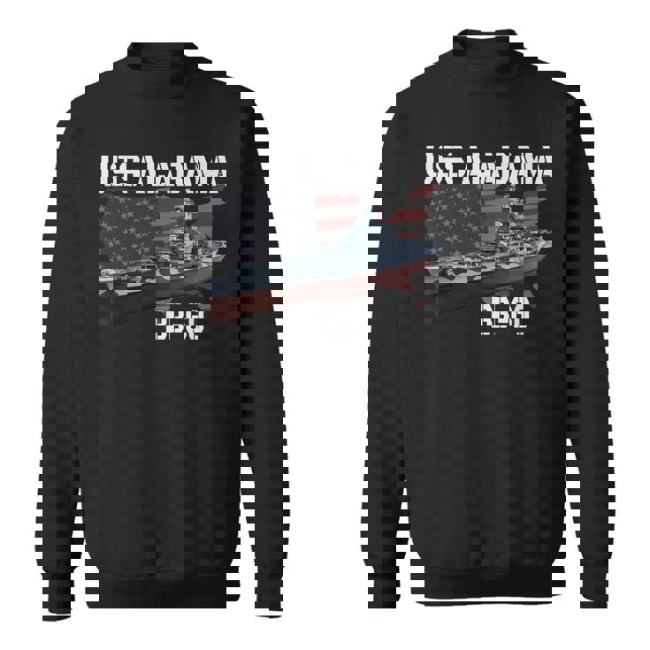 Ww2 American Battleship Uss Alabama Bb-60 Warship Veterans Sweatshirt