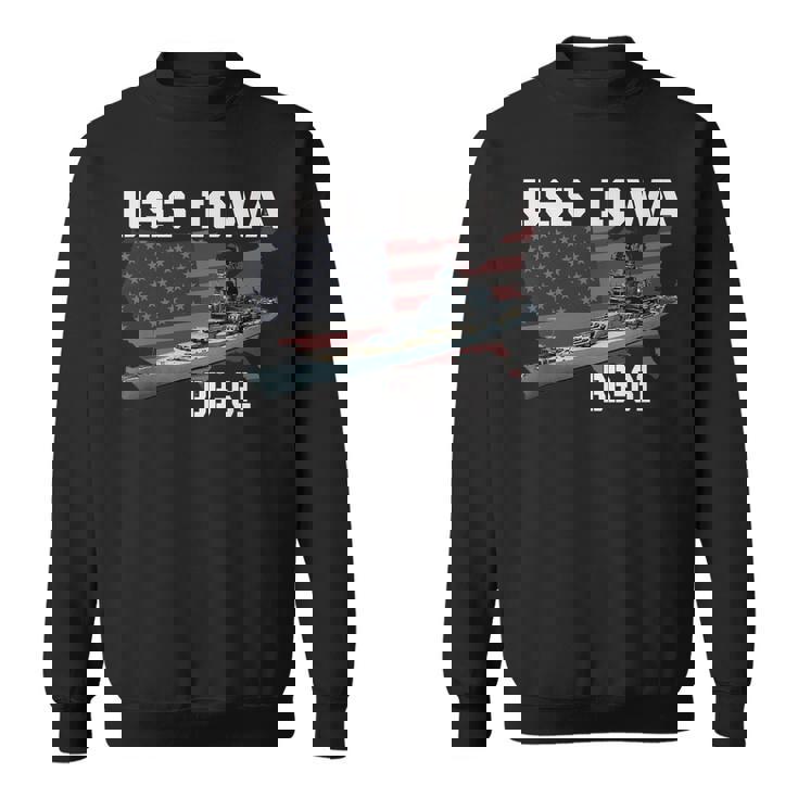 Ww2 American Battleship Uss Iowa Warship Bb-61 Veterans  Sweatshirt