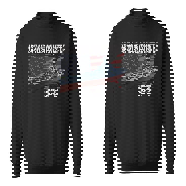 Ww2 American Battleship Uss Massachusetts Bb-59 Warships  Sweatshirt