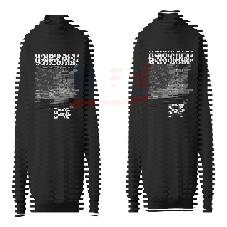 Ww2 American Battleship Uss North Carolina Bb-55 Warships Sweatshirt