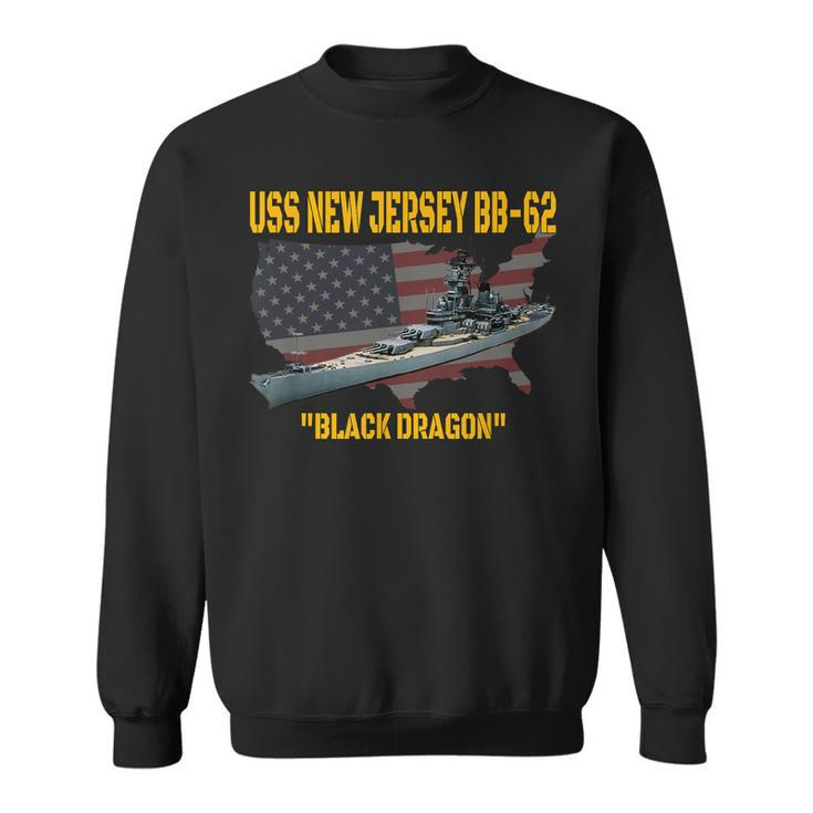 Ww2 Warship & Vietnam War Uss New Jersey Bb-62 Battleship  Sweatshirt