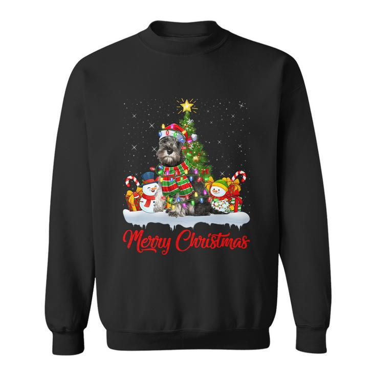 Xmas Tree Lighting Santa Miniature Schnauzer Dog Christmas Gift Sweatshirt