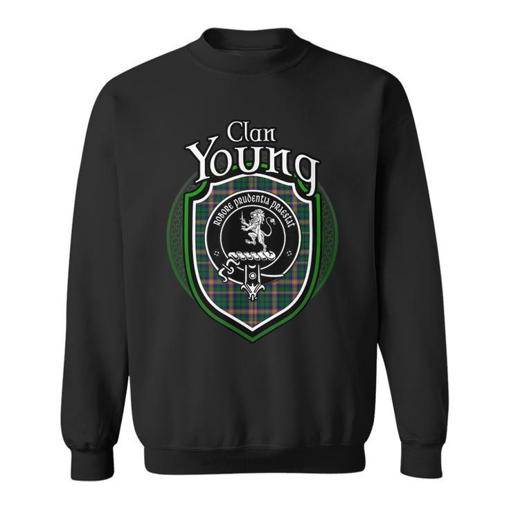 Young Clan Crest | Scottish Clan Young Family Crest Badge Sweatshirt