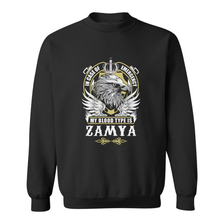 Zamya Name  - In Case Of Emergency My Blood Sweatshirt