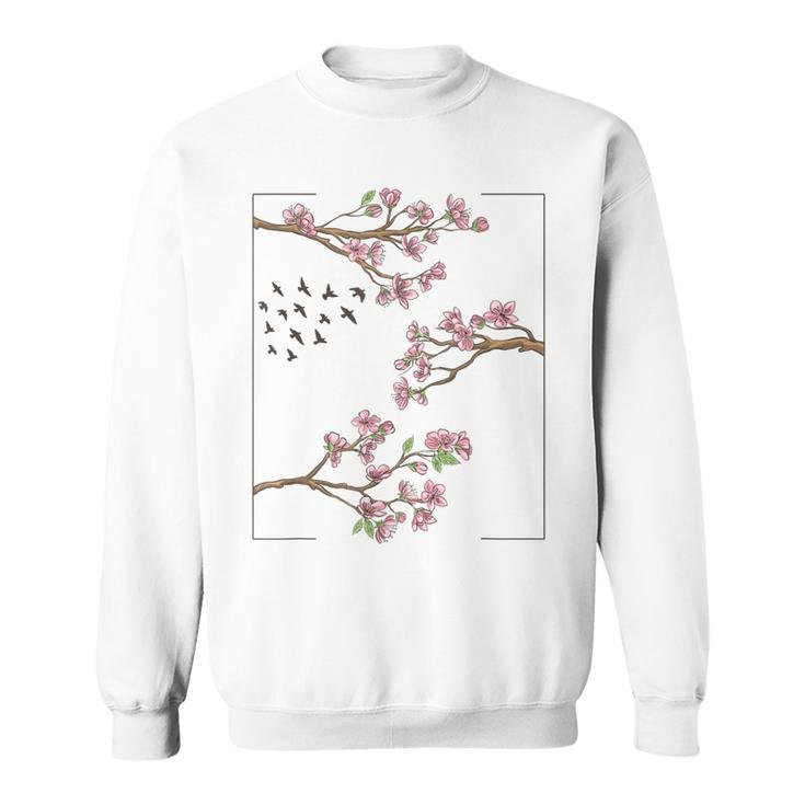 Aesthetic Japanese Style Cherry Blossom Tree Sakura Japan  Sweatshirt