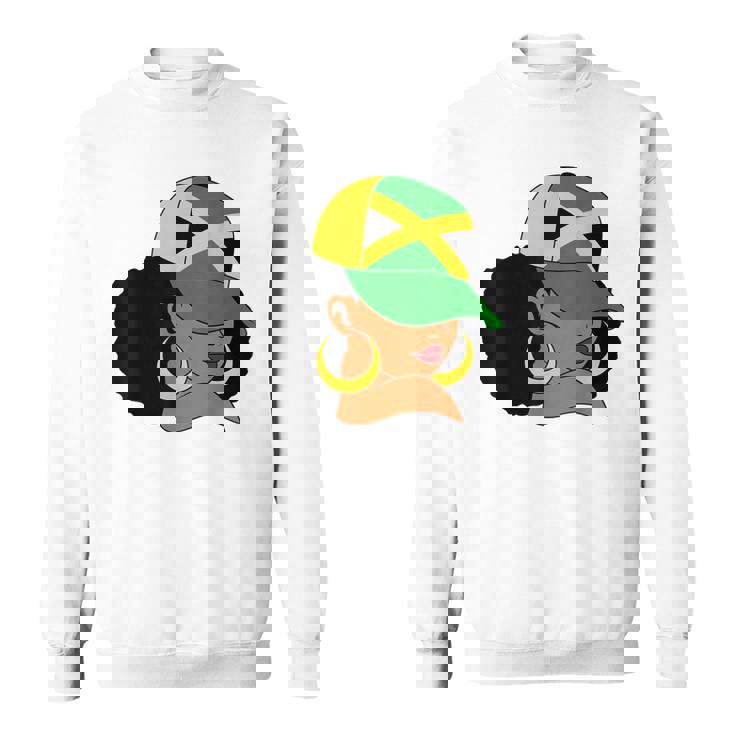 Afro Patriotic Jamaica Flag Jamaica Girls Rock Jamaica Sweatshirt