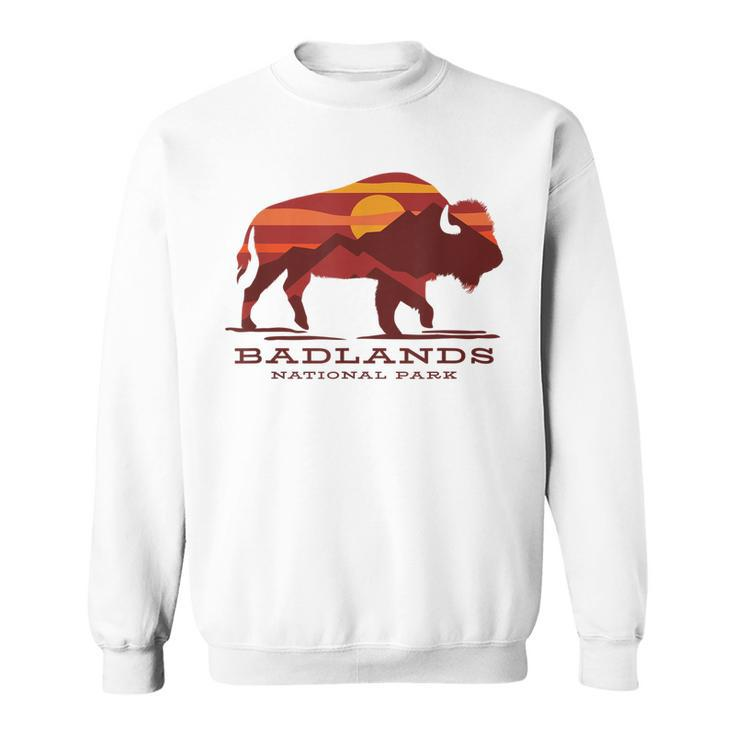 Badlands National Park South Dakota Buffalo Bison Sunset  Sweatshirt