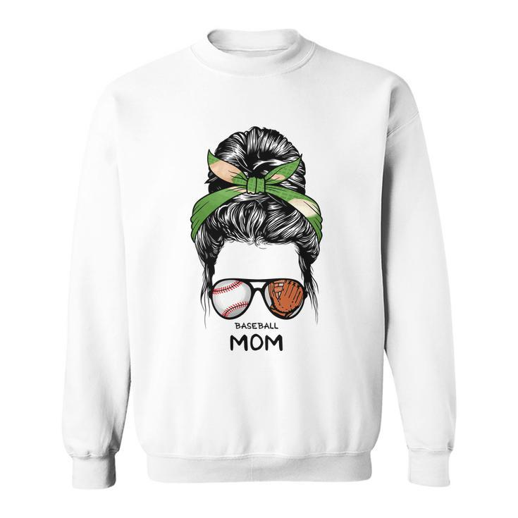 Baseball Mom Messy Bun Mom Life Mothers Day Sweatshirt