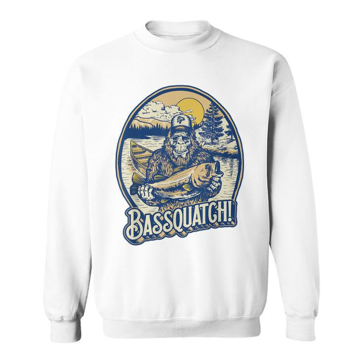 Bassquatch Bass Fisherman Sasquatch Funny Bigfoot Fishing  Sweatshirt