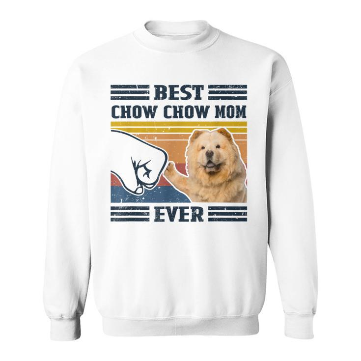 Best Chow Chow Dog Mom Ever Bump Fit Funny Dog Lover Gift Sweatshirt