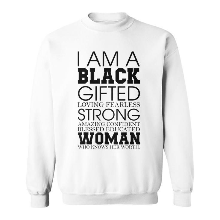 Blessed Educated Woman Black History Month Melanin Afro  Sweatshirt