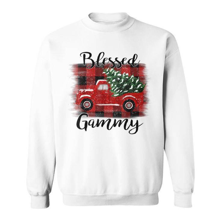Blessed Gammy Red Truck Vintage Christmas Tree Sweatshirt