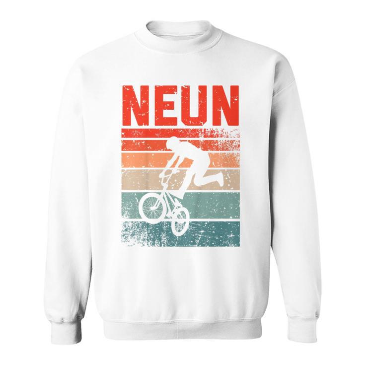 BMX Fahrer Fan Sweatshirt für Kinder, Vintage 9. Geburtstag Junge