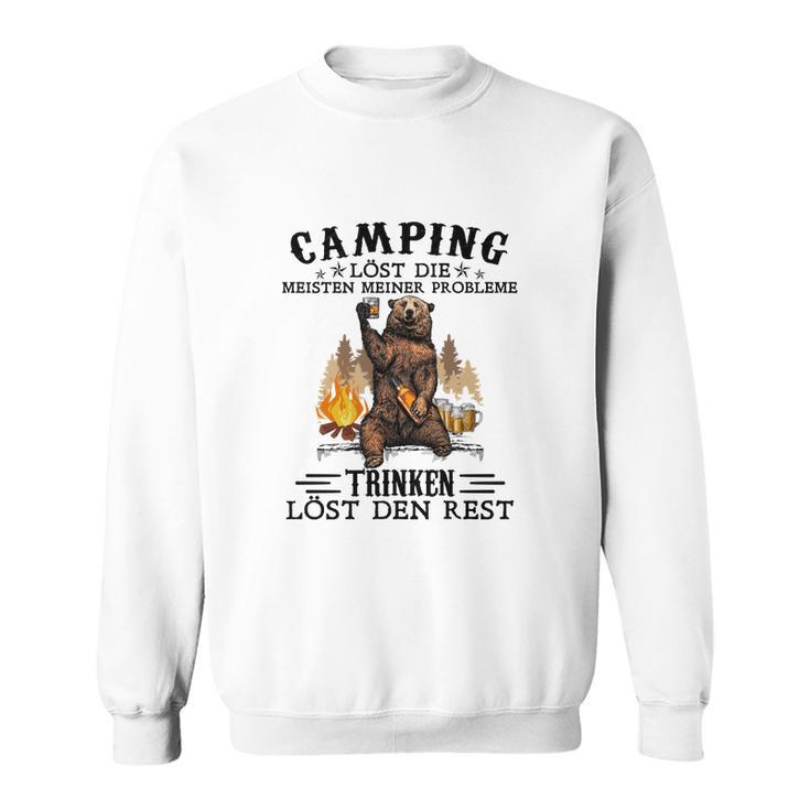 Camping Sweatshirt Lustiger Spruch mit Bärenmotiv, Problemlösungs-Sweatshirt