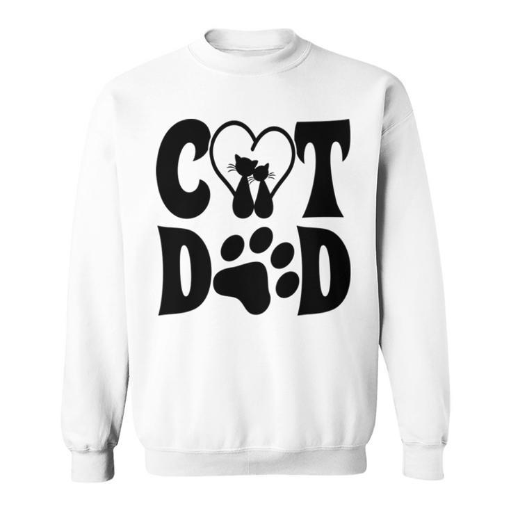 Cat Dad Heart Personalized Cat Dad Sweatshirt