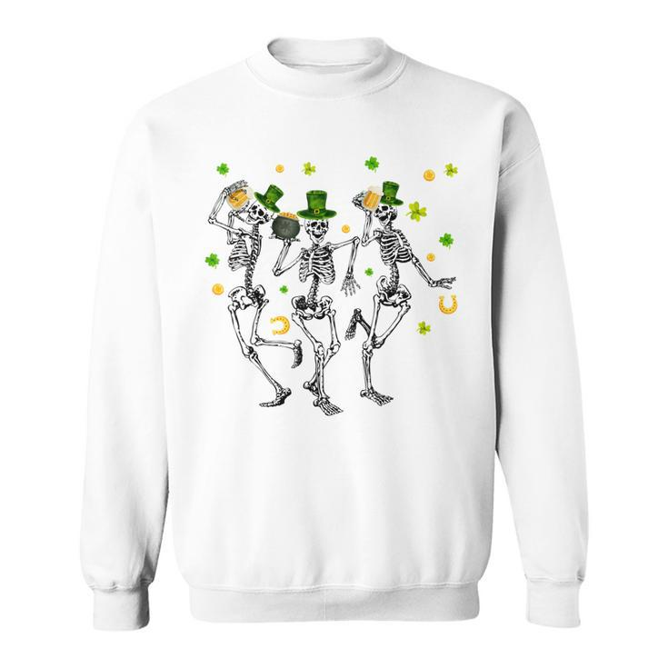 Cute Dancing Skeletons Happy St Patricks Day Family Outfit  Sweatshirt