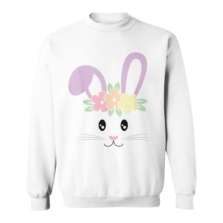 Cute Easter Bunny Face Pastel  For Girls And Toddlers  Sweatshirt