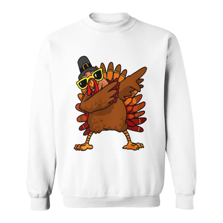 Dabbing Turkey Thanksgiving Funny Cute Sweatshirt
