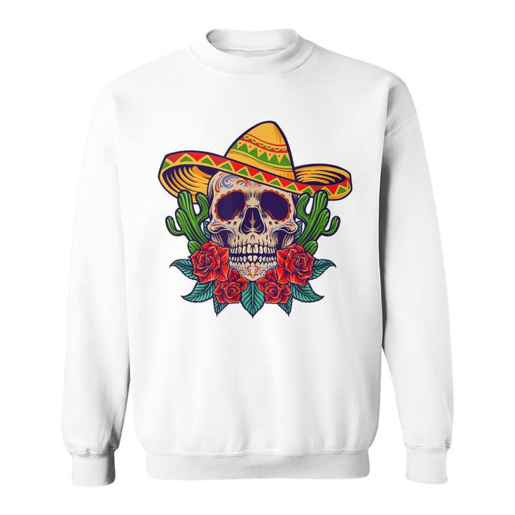 Day Of The Dead Sugar Skull Cinco De Mayo  Sweatshirt