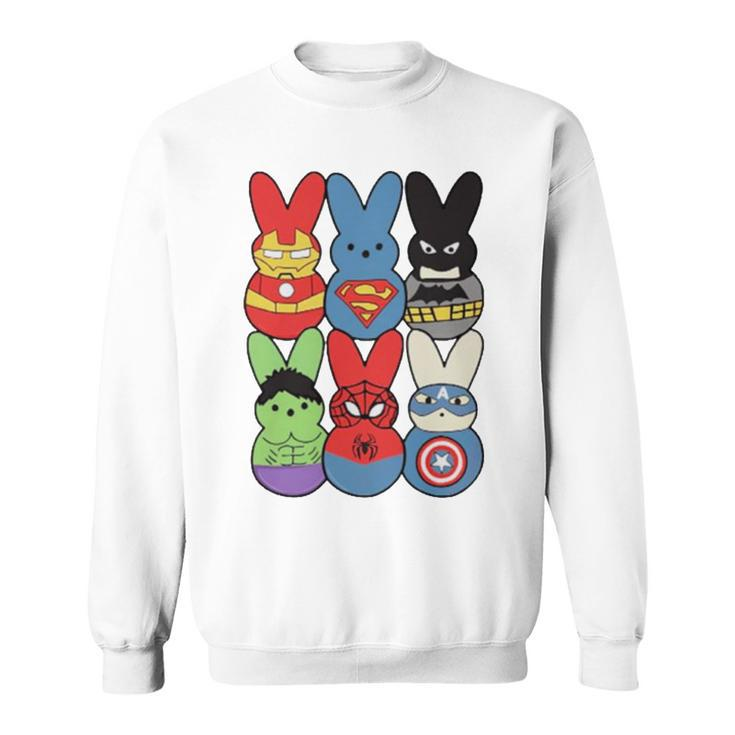 Easter Peeps Superheroes Movie Characters Bunny Sweatshirt