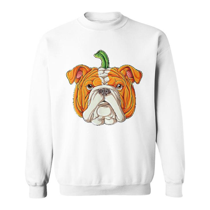 English Bulldog Pumpkin Men Women Sweatshirt Graphic Print Unisex