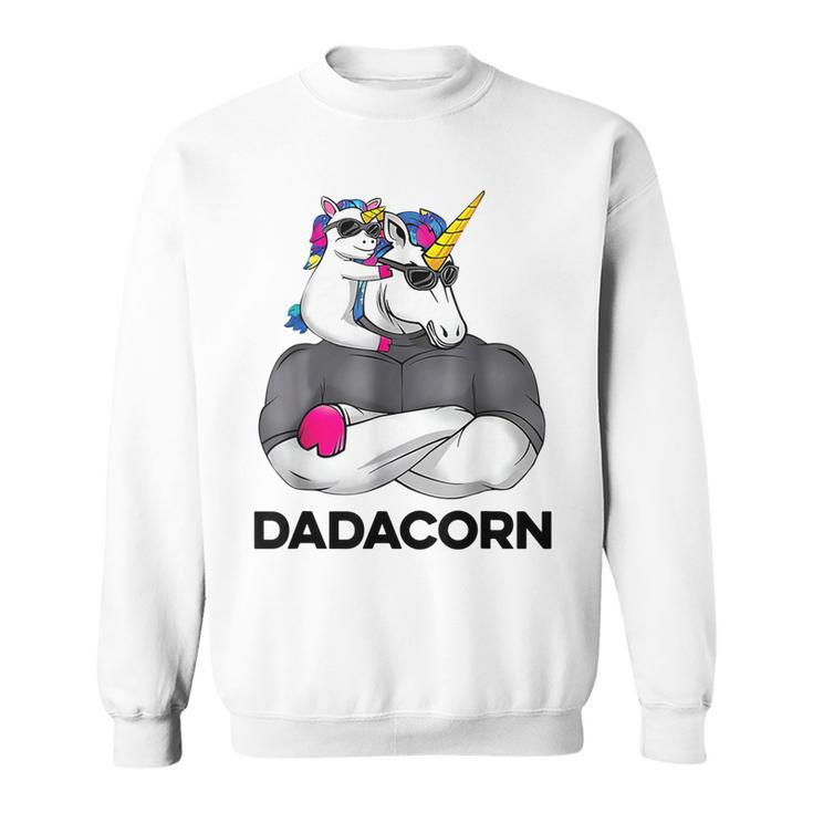 Fathers Day Gift Unicorn Dad  Funny Dadacorn Men  Sweatshirt